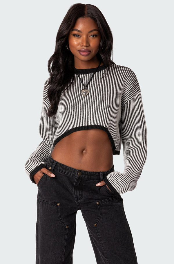 Gwenyth Textured Cropped Sweater view 1