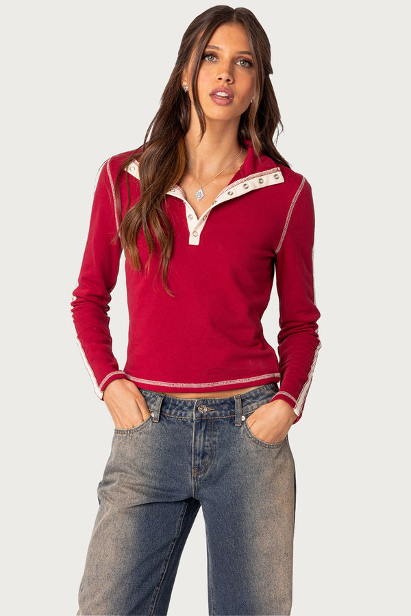 Gio Contrast Stitch Top view 1