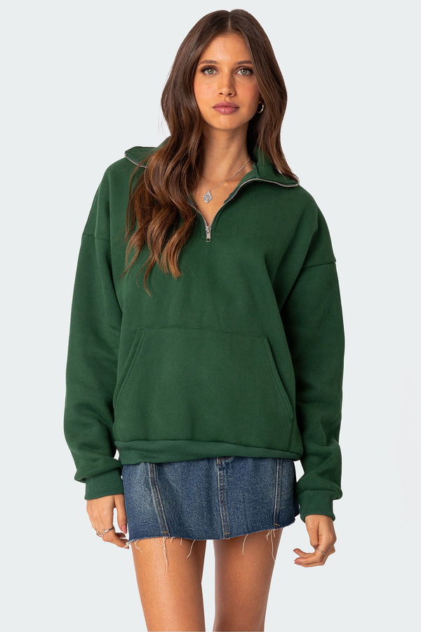 Oversized Quarter Zip Sweatshirt view 1