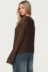 Jaide Sheer Ladder Knit Sweater