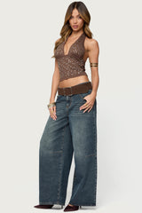 Jackie Stud & Grommet Halter Top