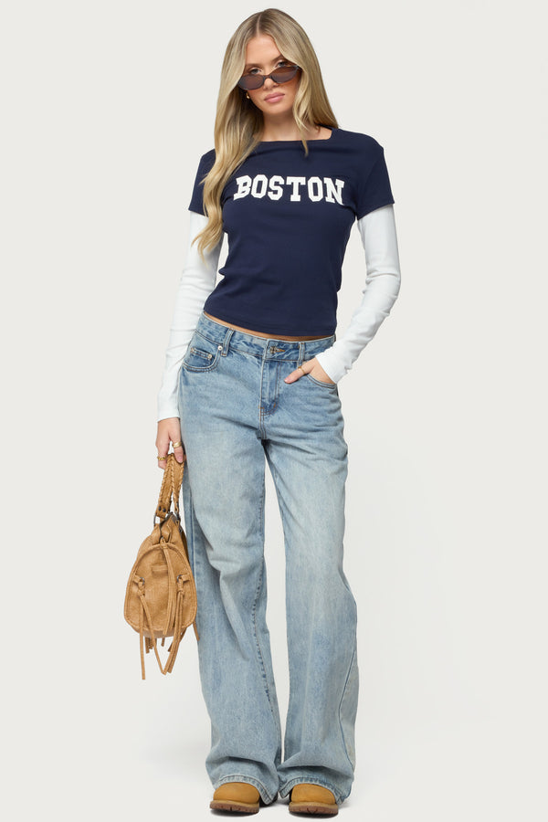 Boston Layered Long Sleeve T Shirt view 2