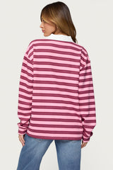 Maureen Striped Polo Sweatshirt
