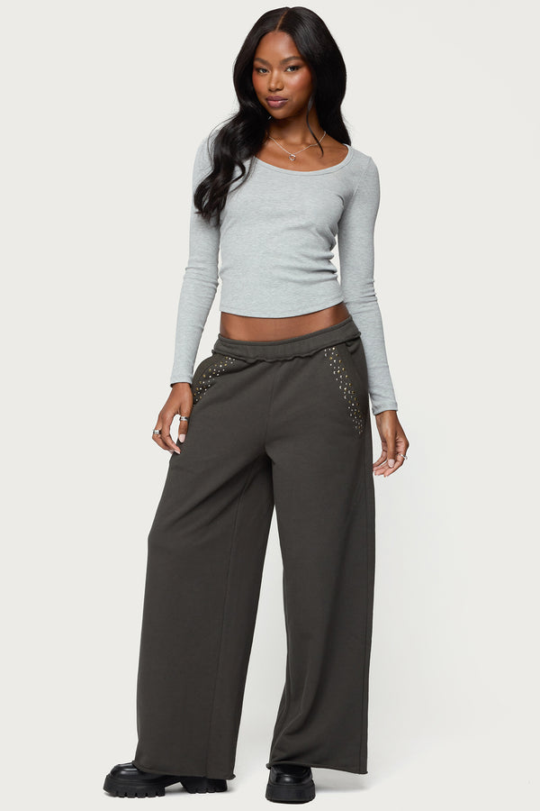 Wrenn Studded Wide Leg Sweatpants view 1