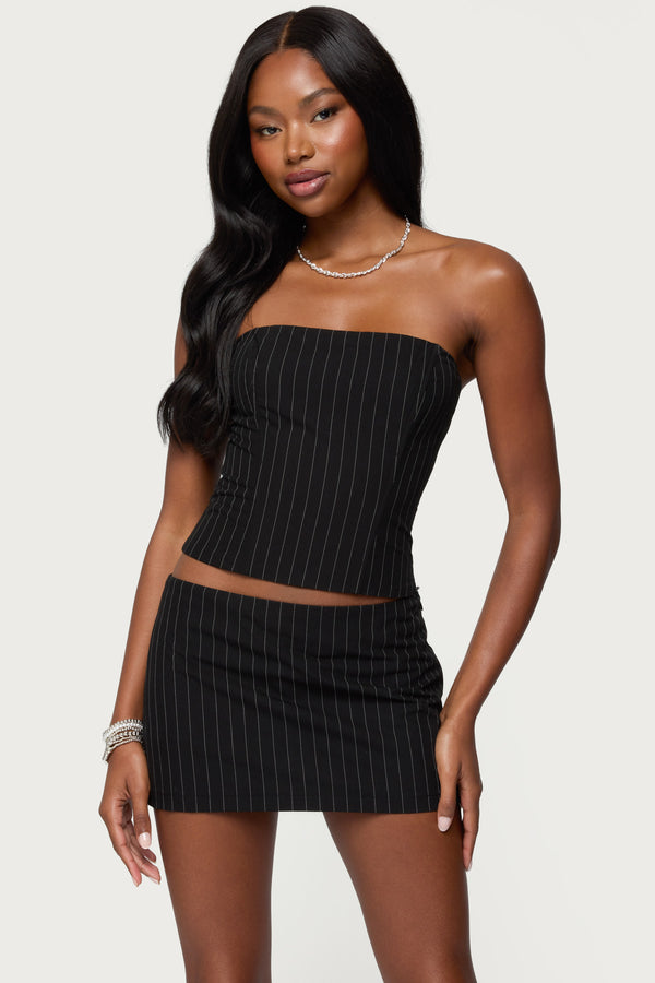 Maeve Pinstripe Strapless Corset view 1
