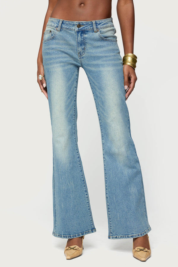 Jenni Washed Low Rise Flared Jeans view 2
