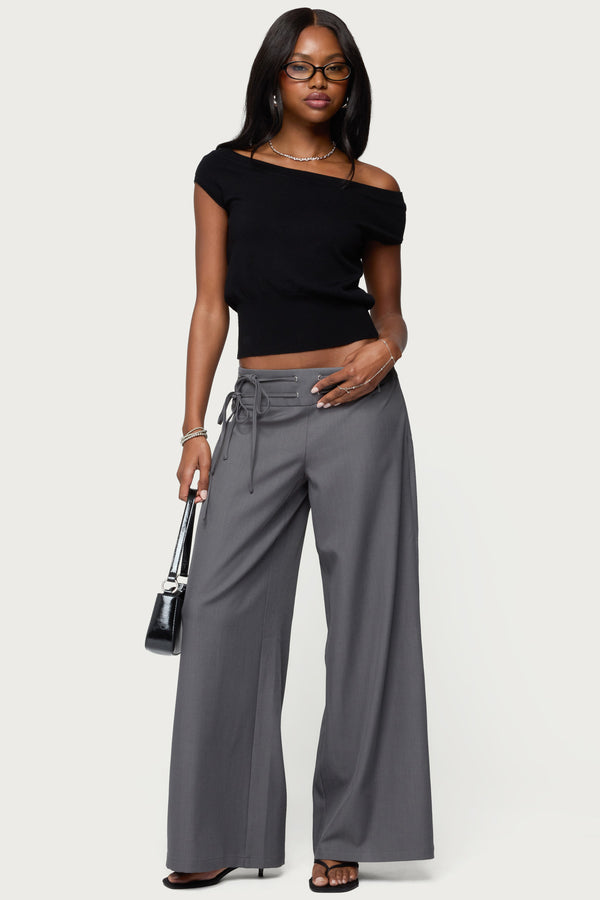 Willard Baggy Lace Up Belt Pants view 1