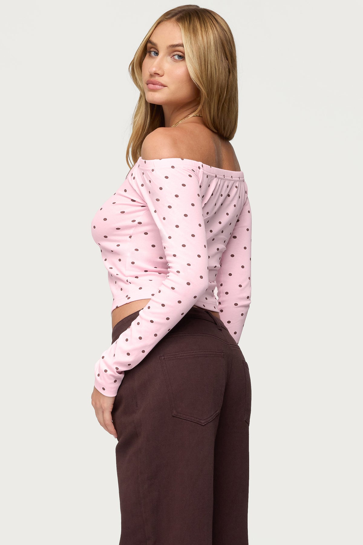Leandra Off Shoulder Polka Dot Top