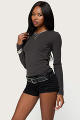 Daphne Ribbed Long Sleeve T Shirt