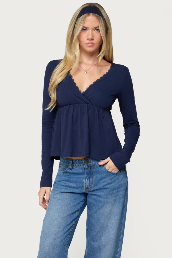 Kenzie Long Sleeve Babydoll Top view 1