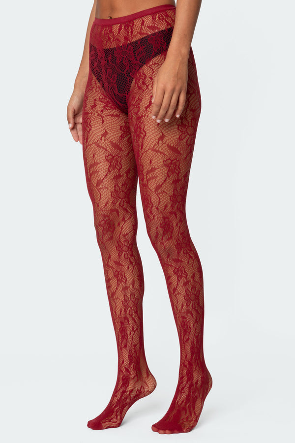 Lacey Fishnet Tights view 2