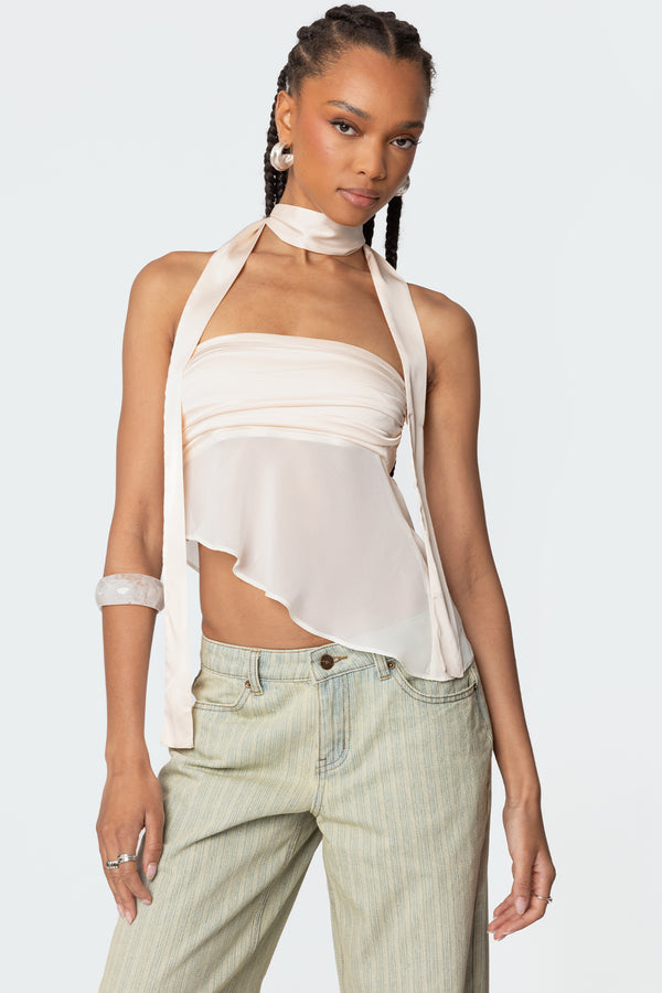 Asymmetric Two Piece Scarf Top view 1