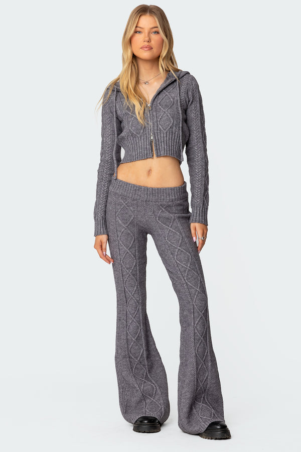 Ray Cable Knit Hooded Cardigan view 2
