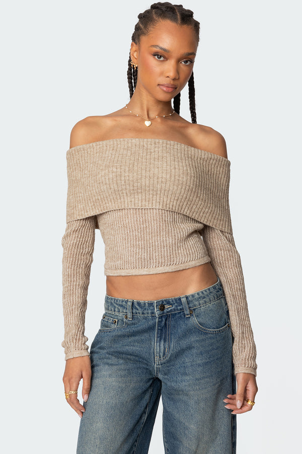 Lili Fold Over Knit Top view 1