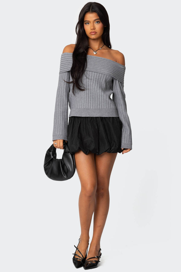 Brandy Fold Over Ribbed Sweater view 2