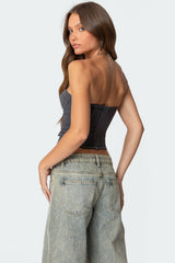 June Tie Front Strapless Corset