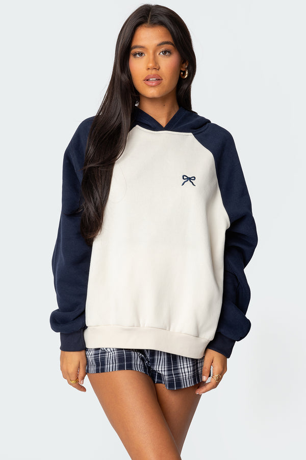 Raglan Bow Oversized Hoodie view 1