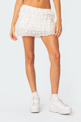 Adeena Layered Ruffle Mini Skirt