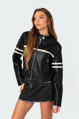 Rockstar Oversized Faux Leather Jacket