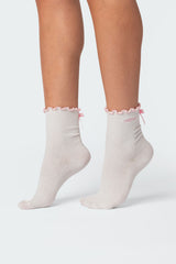Contrast Frill Socks