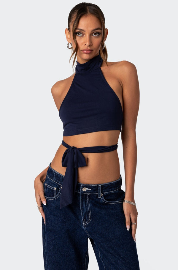 Hamlin Wrap Tie Crop Top view 1