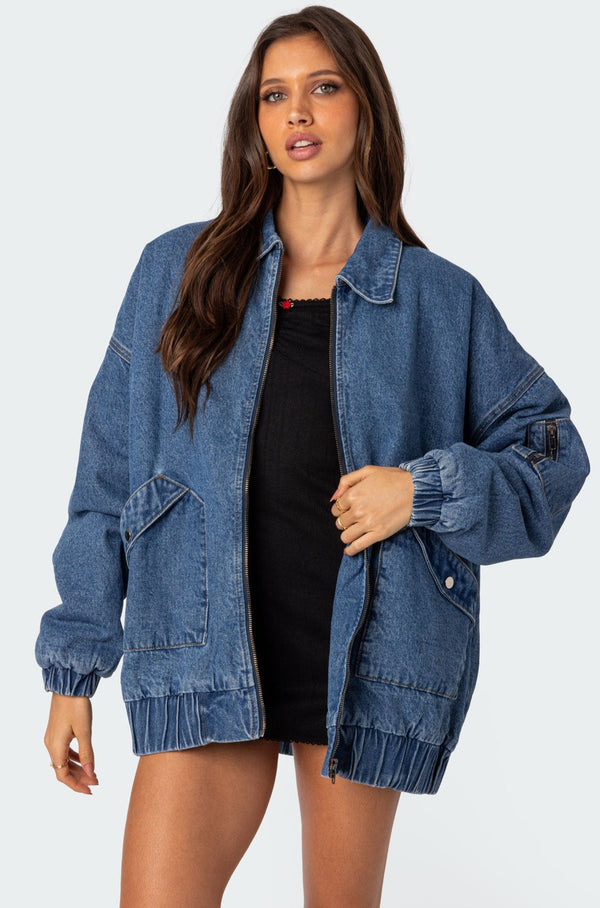 Sophie Oversized Washed Denim Coat view 1
