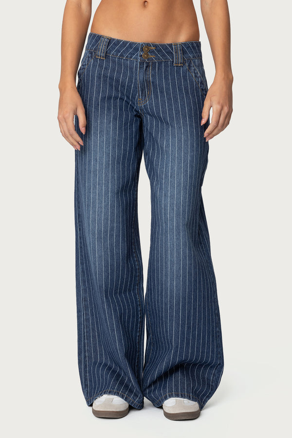 Cory Striped Low Rise Baggy Jeans view 2