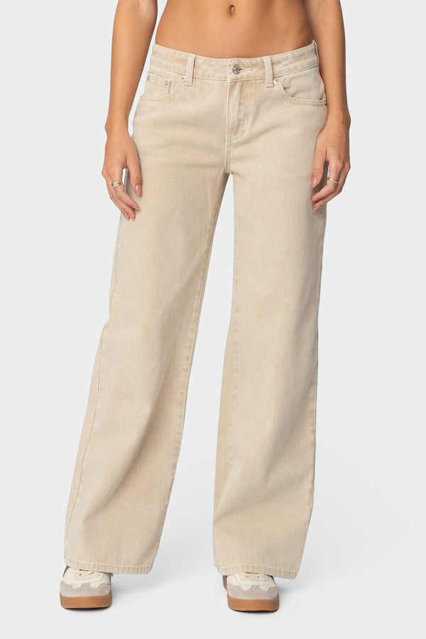Leopard Star Low Rise Baggy Jeans view 2
