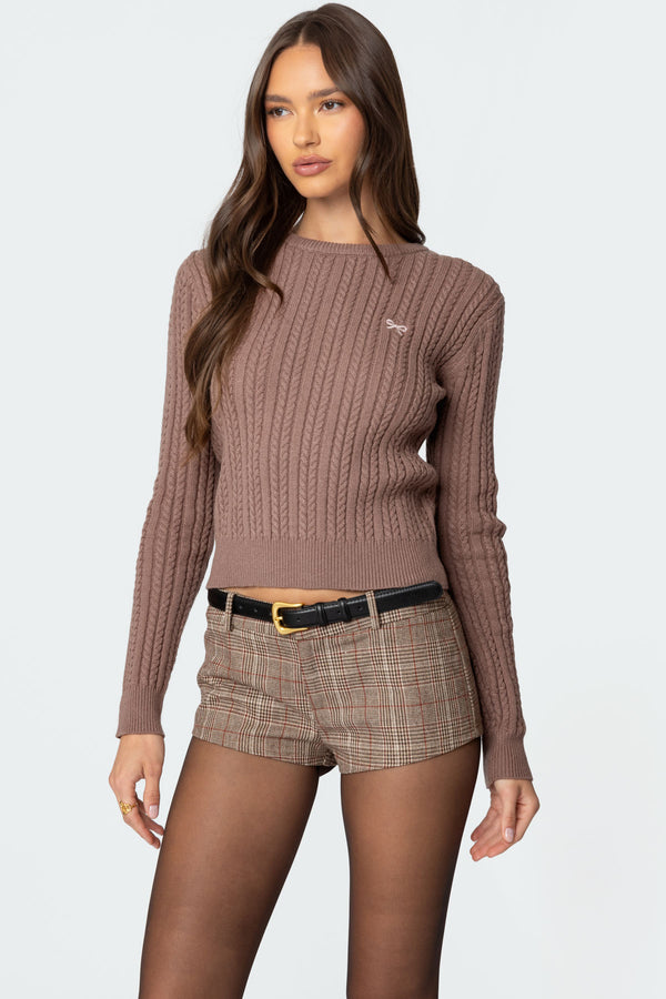 Beverly Bow Cable Knit Sweater view 1
