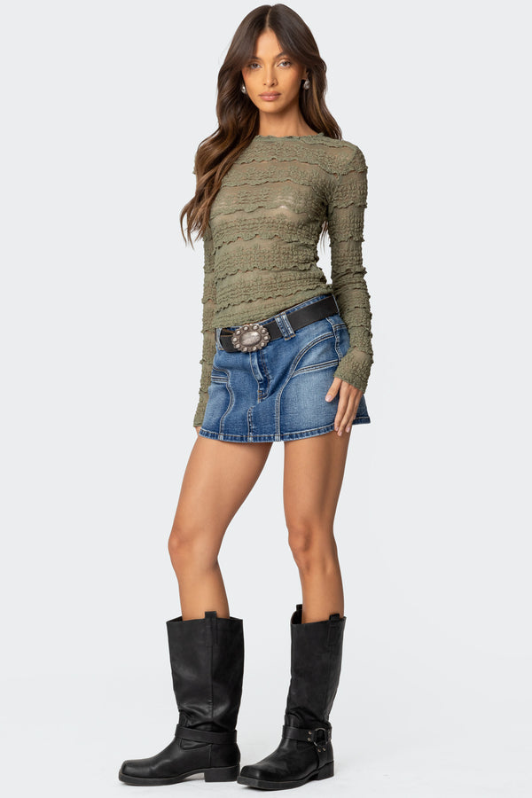 Daisey Textured Sheer Lace Top view 2
