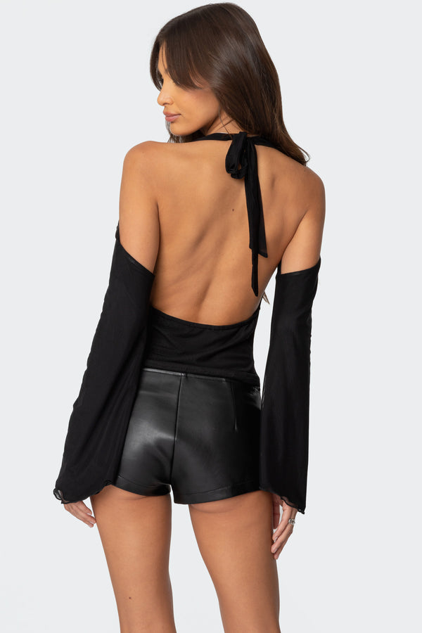 Open Shoulder Cowl Neck Top view 1
