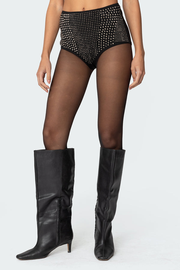 Rhinestone Micro Shorts view 2