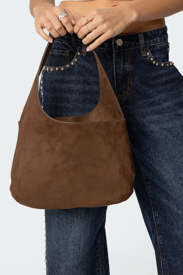 Faux Suede Shoulder Bag view 1