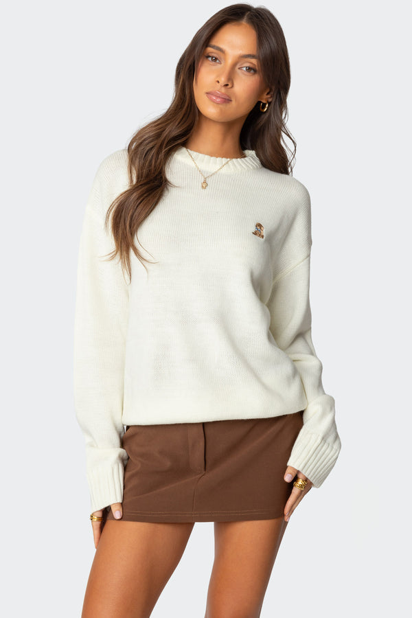 Puppy Love Embroidered Sweater view 1