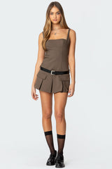 Callie Drop Waist Pleated Mini Dress