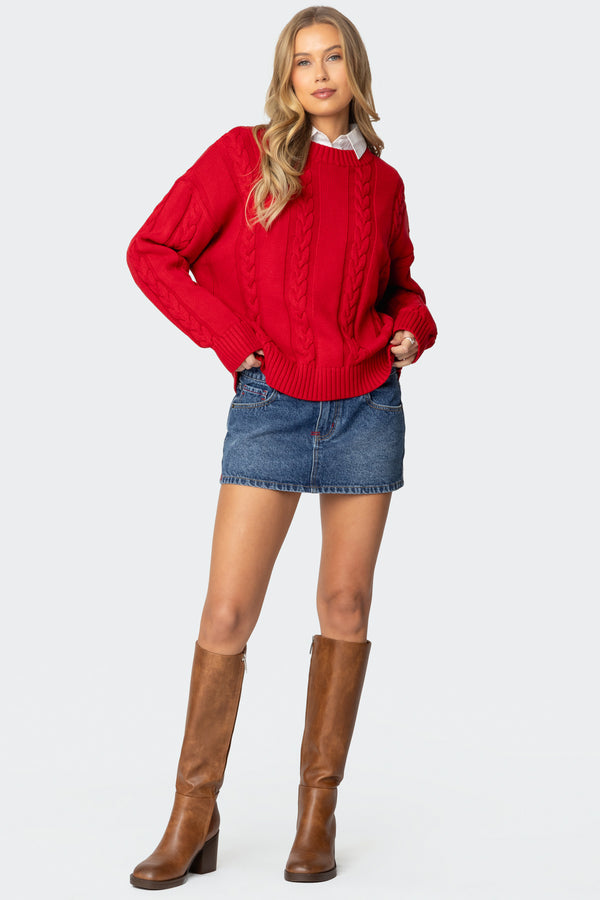 Acacia Oversized Cable Knit Sweater view 2