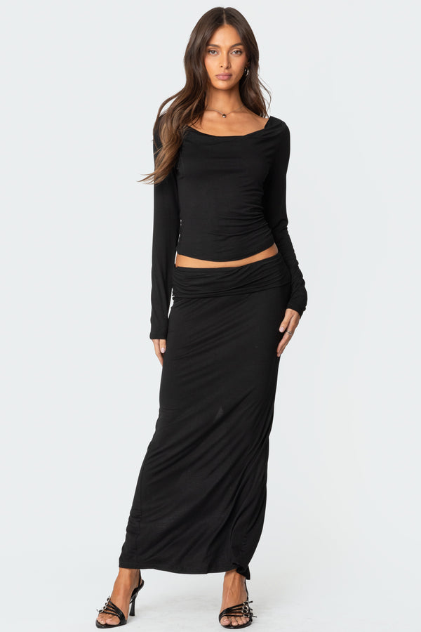 Johanna Fold Over Maxi Skirt view 1