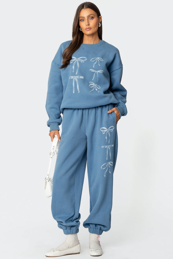 Bow Bliss Oversized Sweatpants view 1