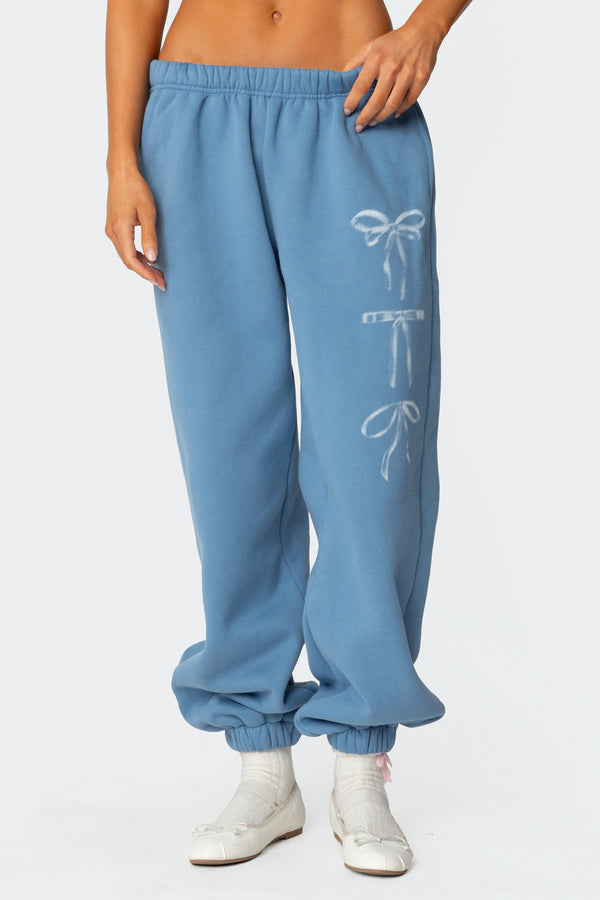 Bow Bliss Oversized Sweatpants view 2