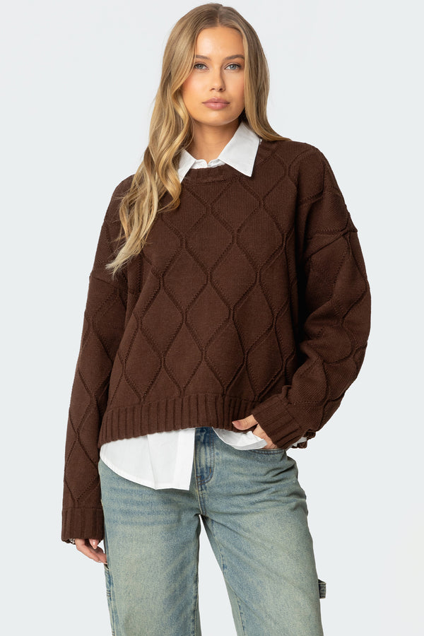 Cass Oversized Textured Knit Sweater view 1