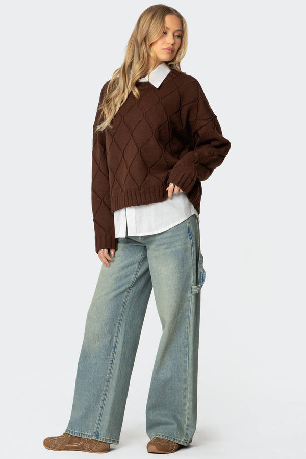 Cass Oversized Textured Knit Sweater view 2