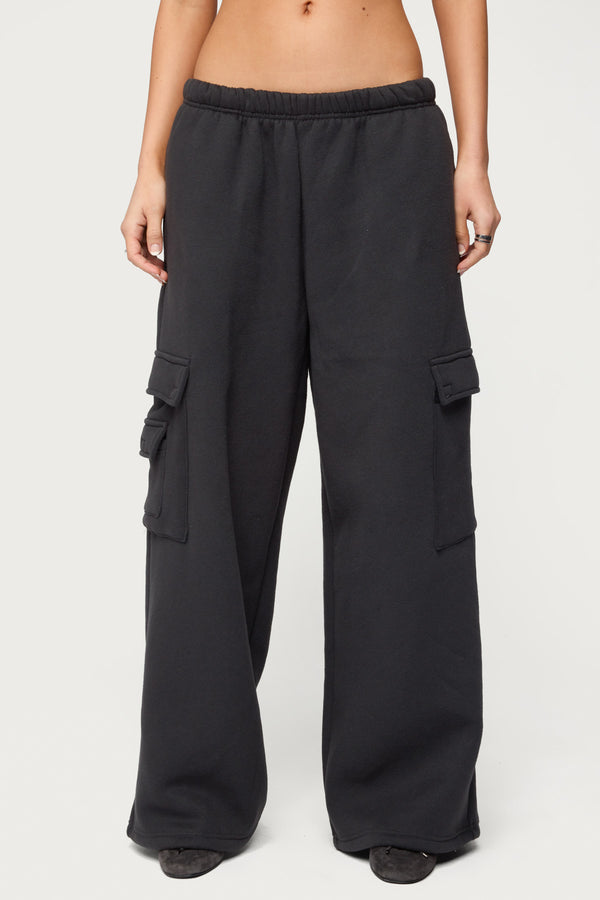 Petite Wide Leg Cargo Sweatpants view 2