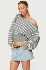 Mika Off Shoulder Oversized Sweater