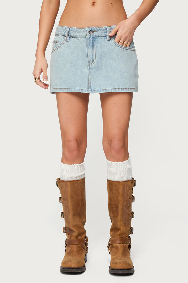 Petite Chiara Denim Micro Skirt view 2