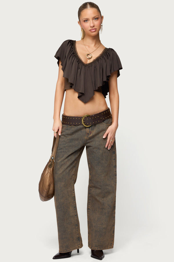 Petite Ace Low Rise Baggy Jeans view 1