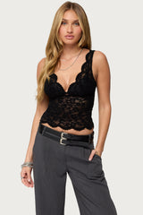 Araura Lace Velvet Floral Top
