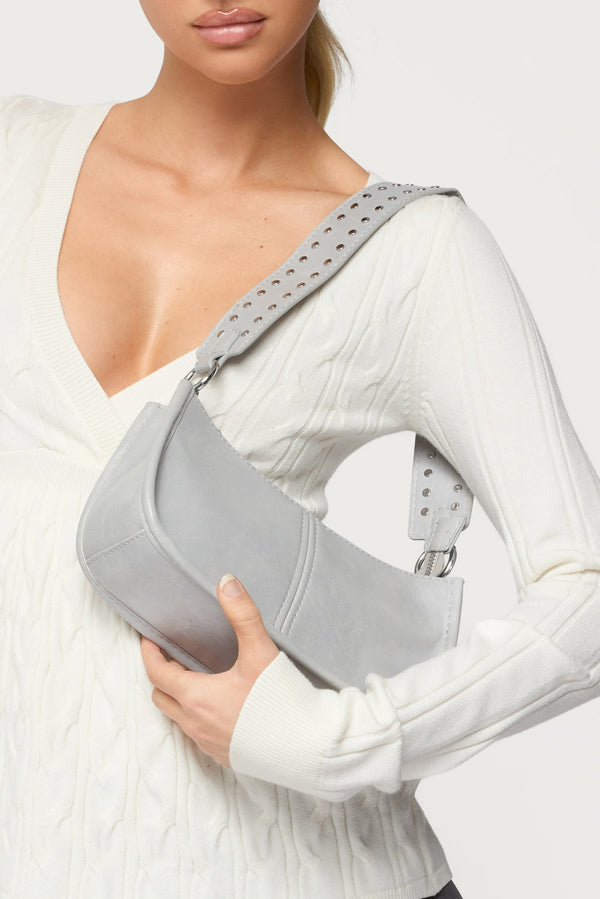 Studded Strap Faux Leather Bag view 1