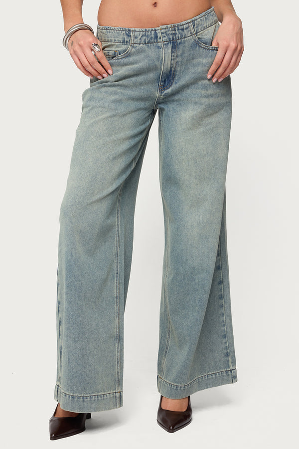 Saffie No Waistaband Low Rise Baggy Jeans view 2