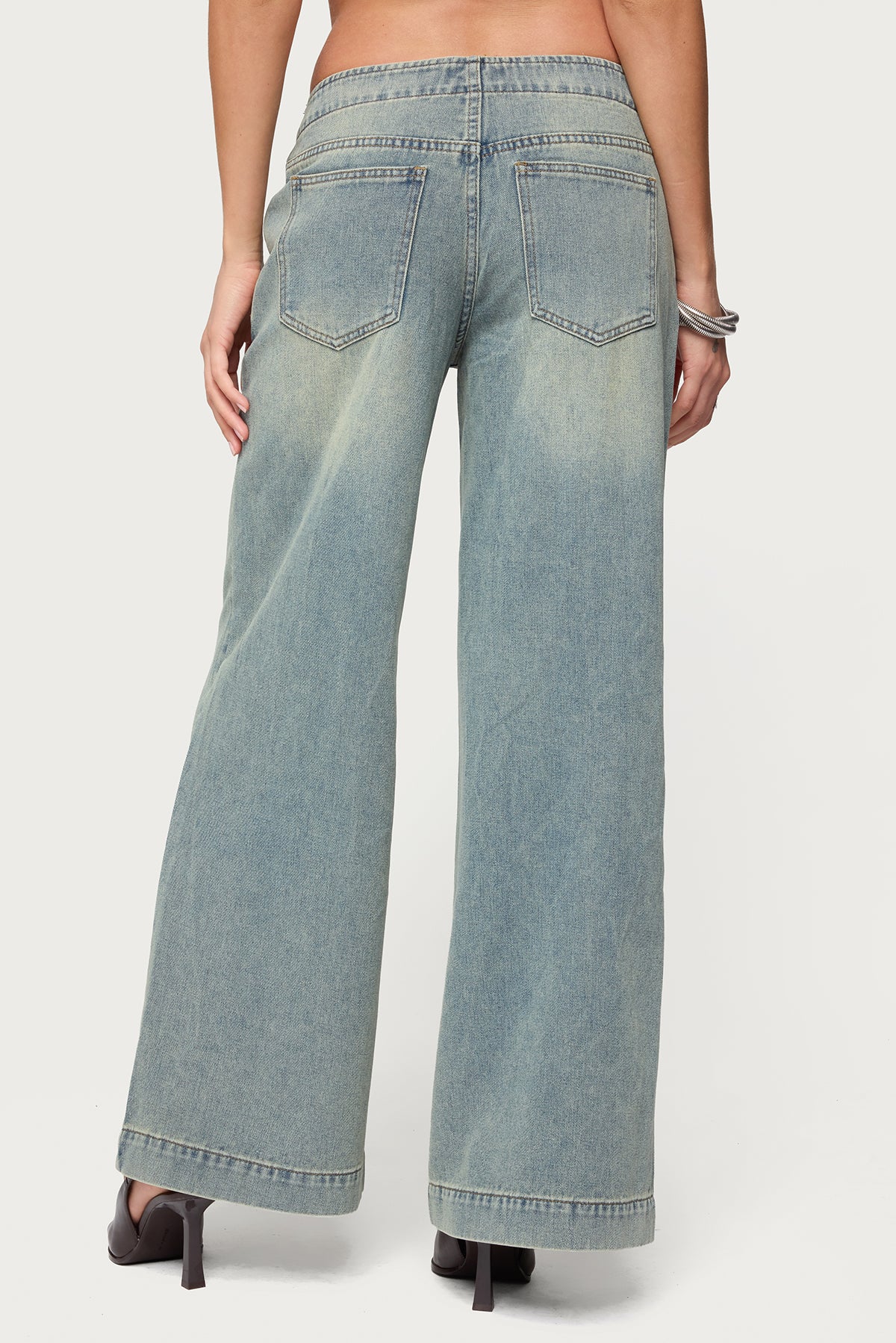Saffie No Waistaband Low Rise Baggy Jeans