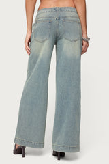 Saffie No Waistaband Low Rise Baggy Jeans